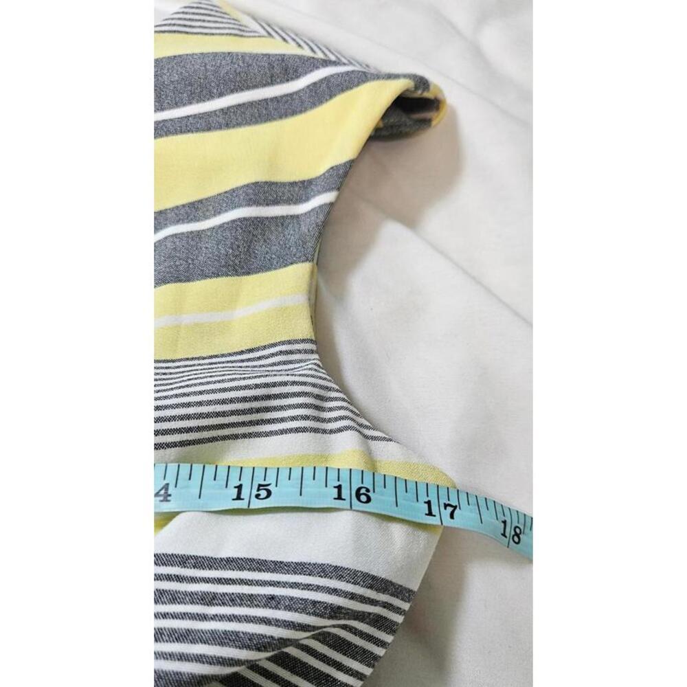 Calvin Klein Women's Yellow & Gray Striped Sheath Dress with‎ Belt Size 6 - Picture 7 of 9